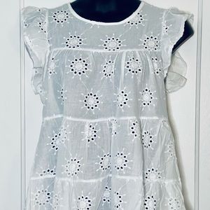 New Women’s Plus Size Eyelet Tank Top Babydoll Style XL 2XL 3XL